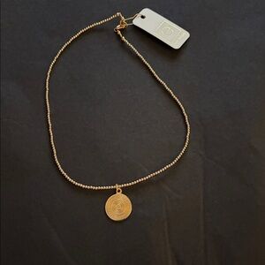 NWT ENEWTON 15” CHOKER CLASSIC GOLD 2MM BEAD ATHENA GOLD CHARM